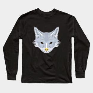 silver coyote face Long Sleeve T-Shirt